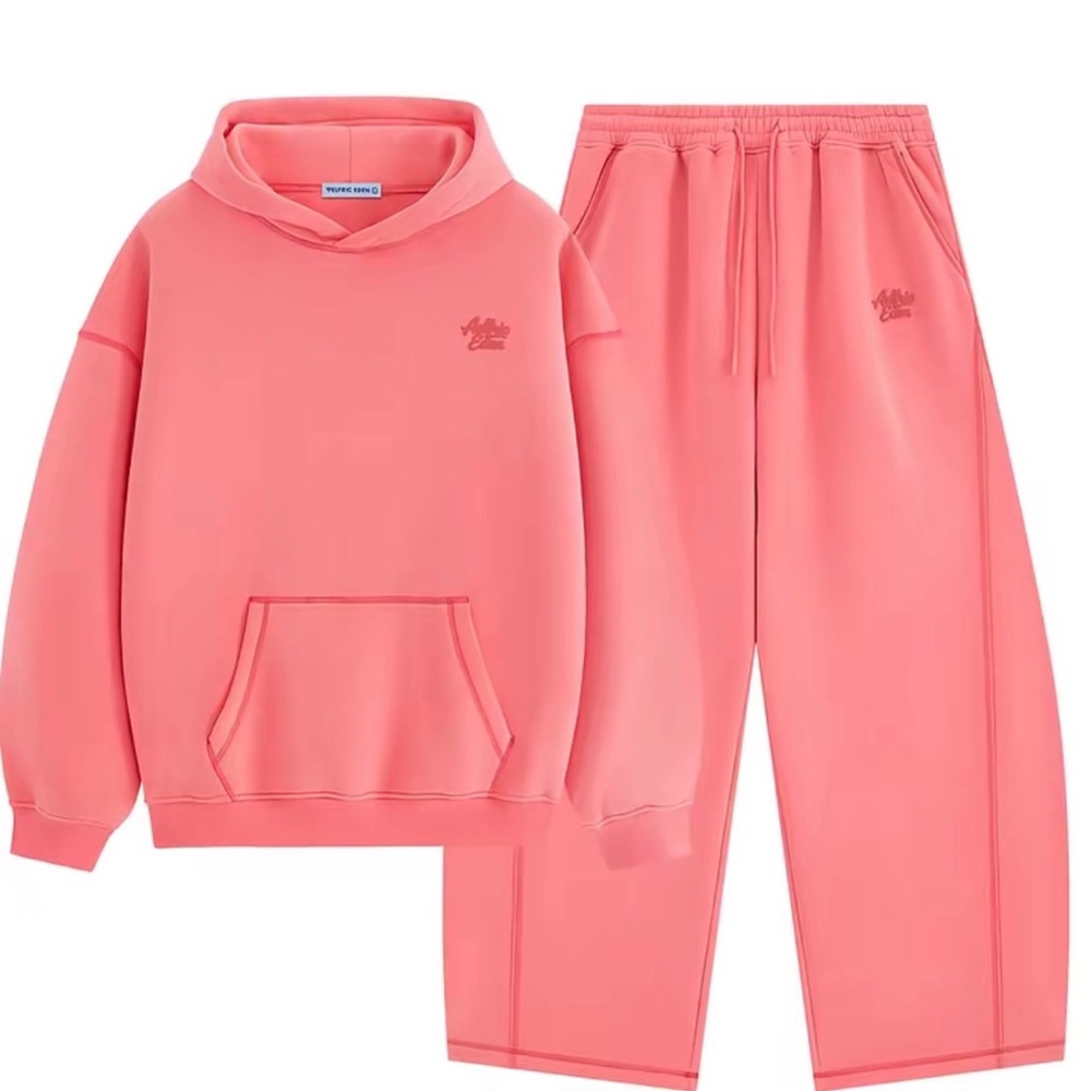 Pink Hoodie and Sweatpants Set